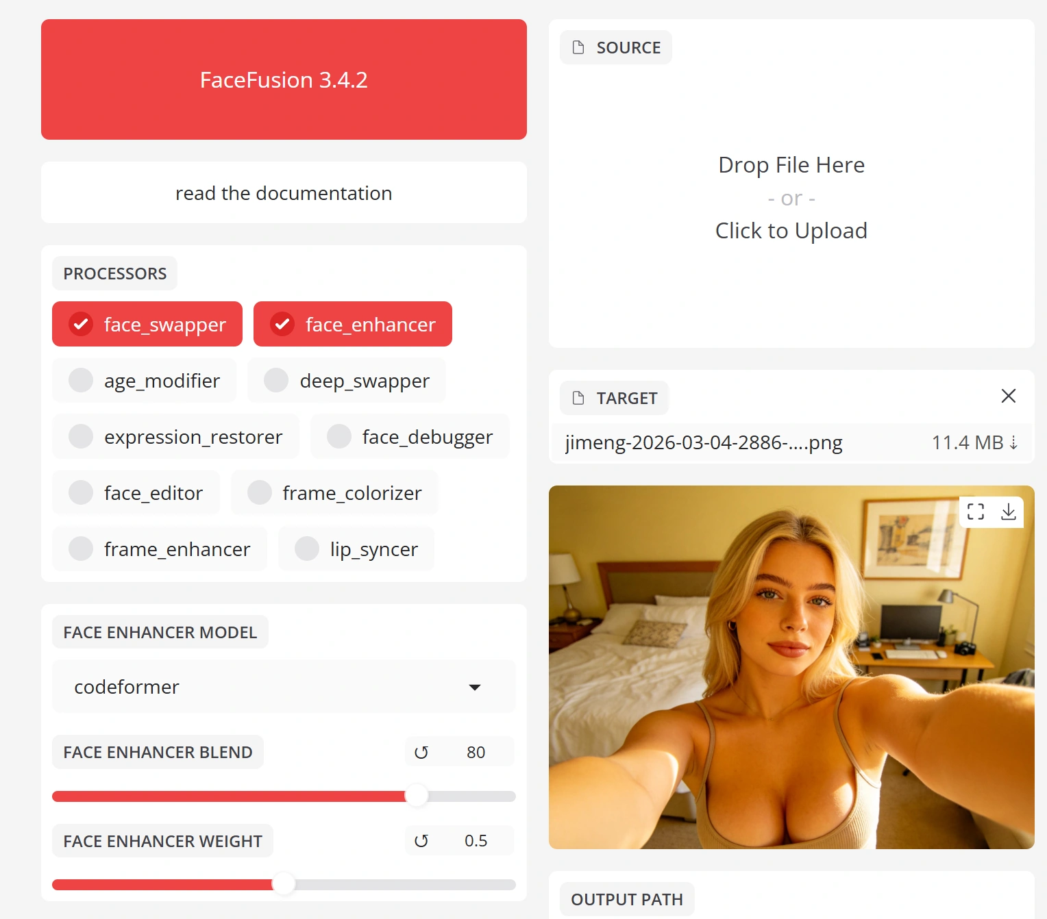 Optimized FaceFusion settings — photorealistic output