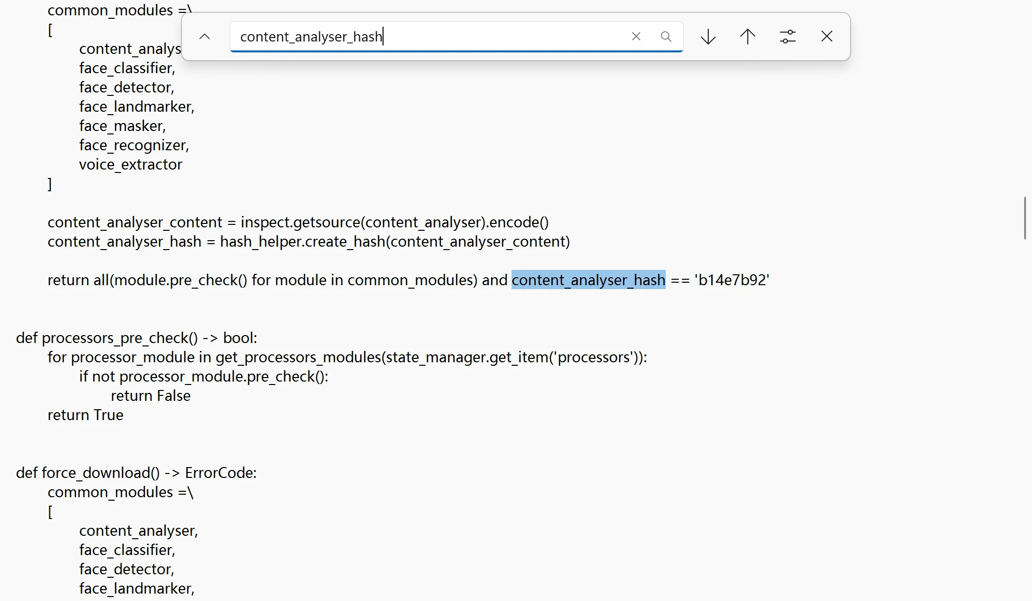 Removing hash check in core.py