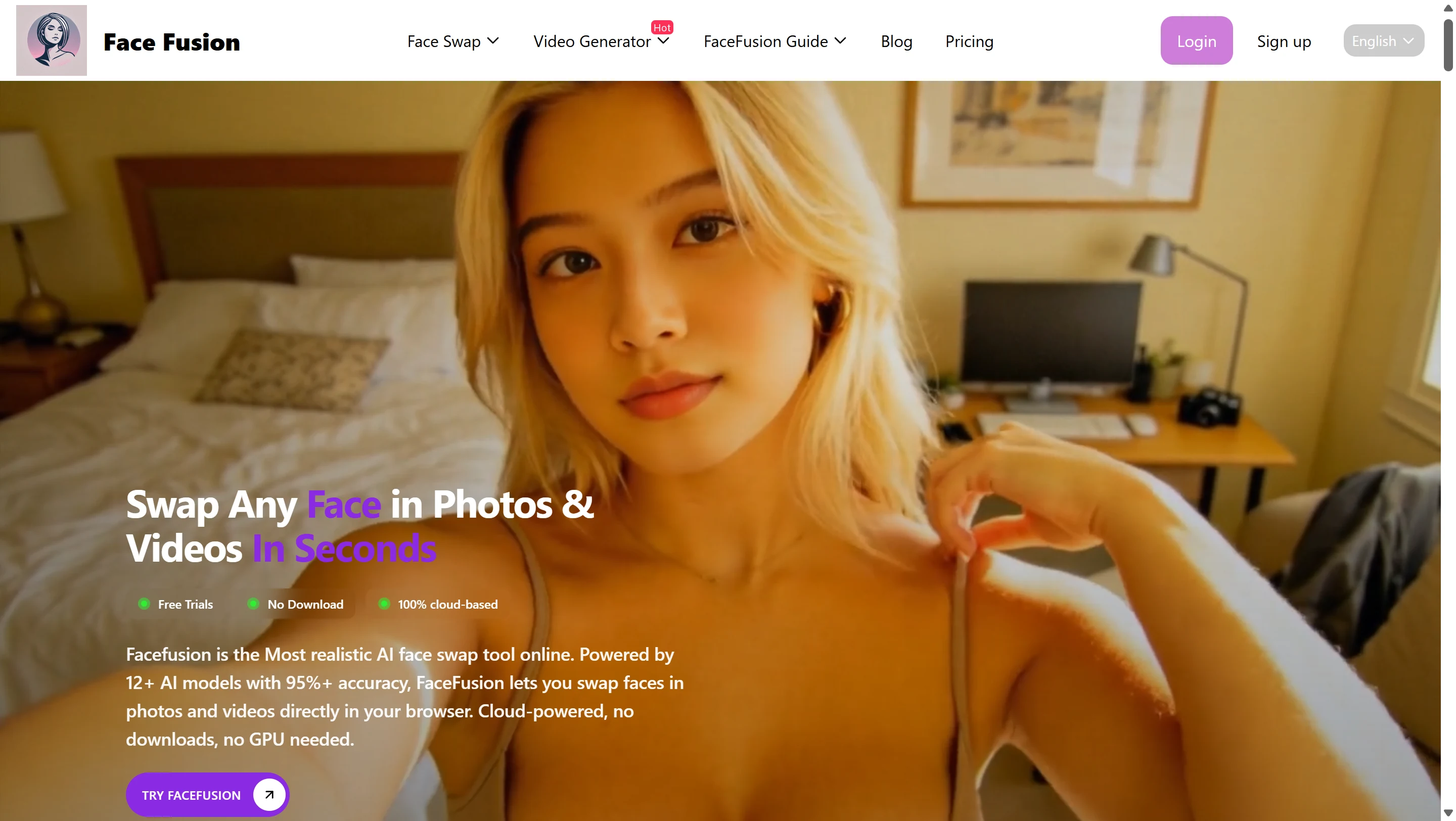FaceFusion.co online face swap platform